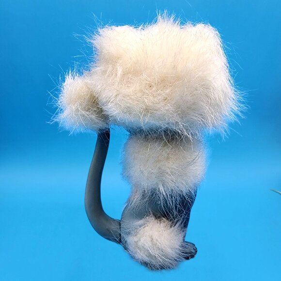 Blue Siamese Cat Kamar Mimi 1969 Vintage Fuzzy Hair Rubber Toy Japan Big Eye - Picture 5 of 10